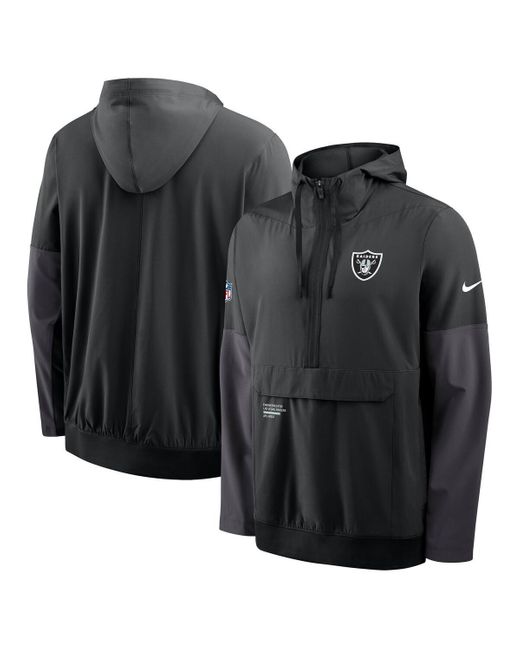 Nike Las Vegas Raiders Sideline Anorak Half-zip Hoodie Jacket in