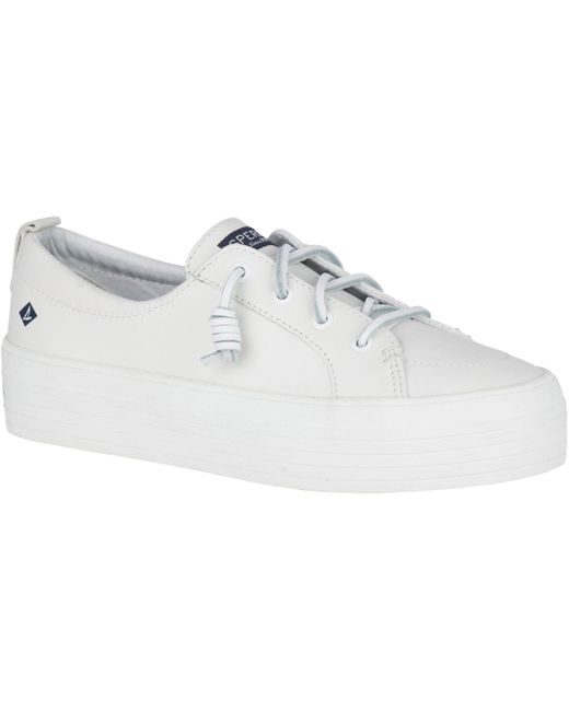 Sperry Top-Sider Crest Vibe Platform Leather Sneakers in White | Lyst