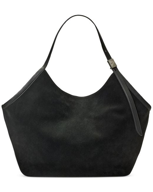 Kate Spade Black Deco Extra Large Suede Tulip Tote Bag