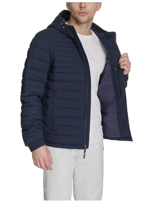 Champion Blue Stretch Quilted Jacket for men