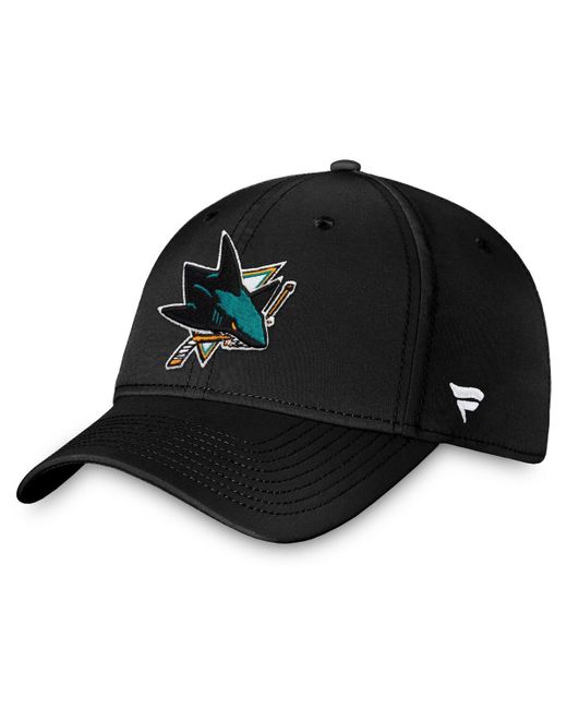 Fanatics Black San Jose Sharks Core Primary Logo Flex Hat for men