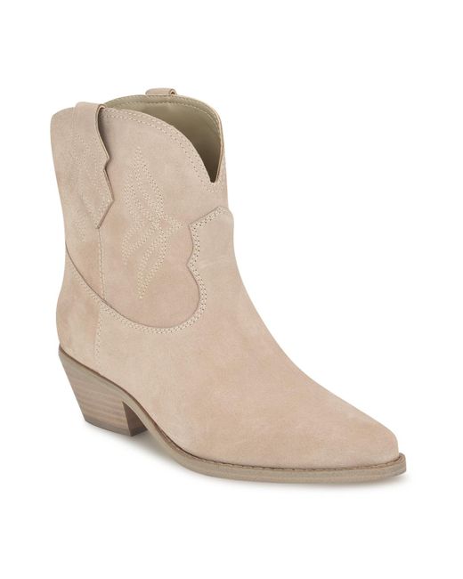 Nine West Natural Texen Western Ankle Booties
