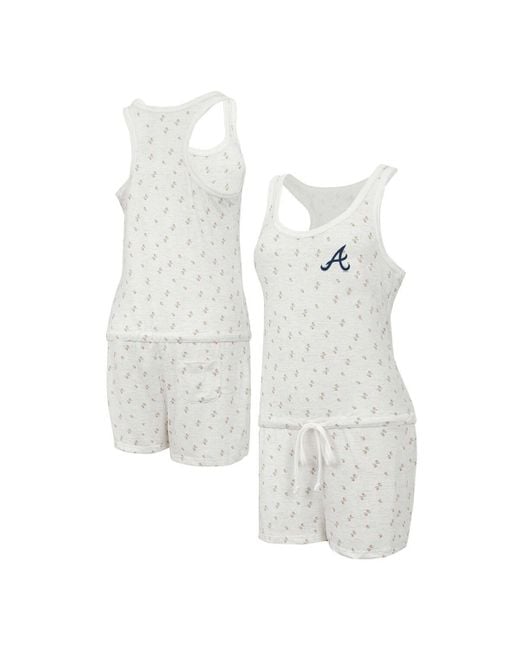 Concepts Sport White Atlanta Braves Gardner Hacci Knit Romper