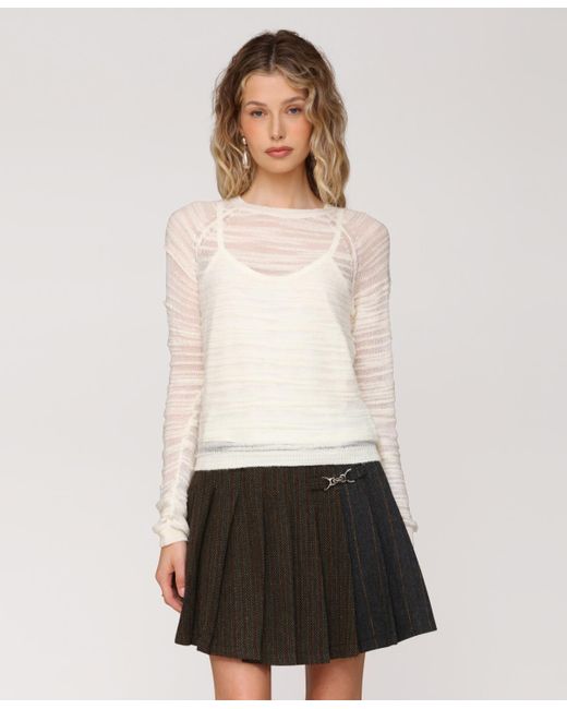 Avec Les Filles White Crewneck Sweater