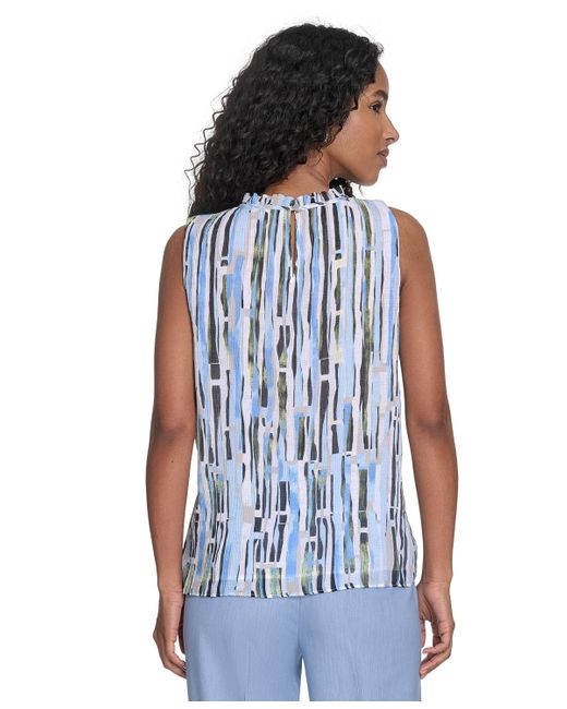 Calvin Klein Blue Sleeveless Printed Top