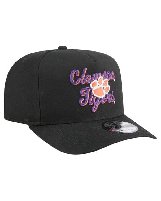 KTZ Gray Clemson Tigers Vintage Chainstitch 9fifty A-frame Snapback Hat for men
