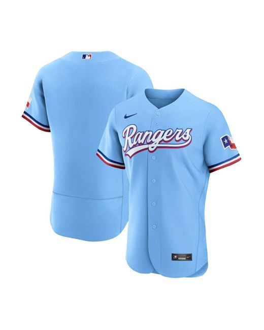 Nike Synthetic Light Blue Texas Rangers Alternate Authentic Team Logo ...