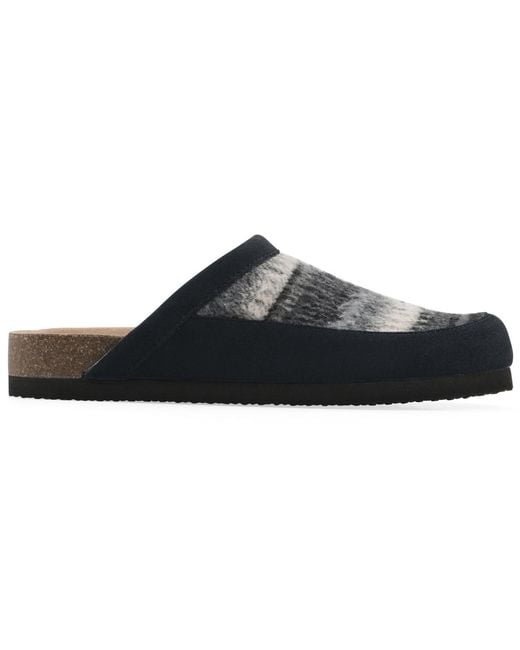 White Mountain Black Benday Footbeds Clogs