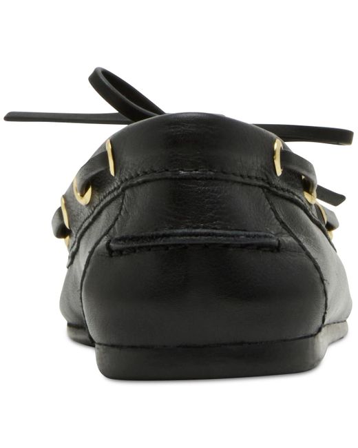 Steve Madden Black Sag Soft Boat Shoe Loafer Flats