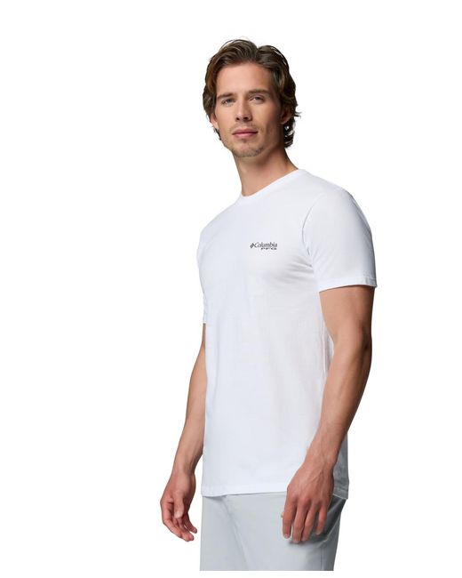 Columbia White Pfg Rico Graphic T-shirt for men