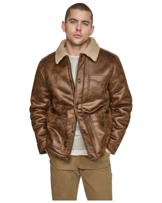 Levi's Brown Shearling Classic-fit Ranch Jacket for men
