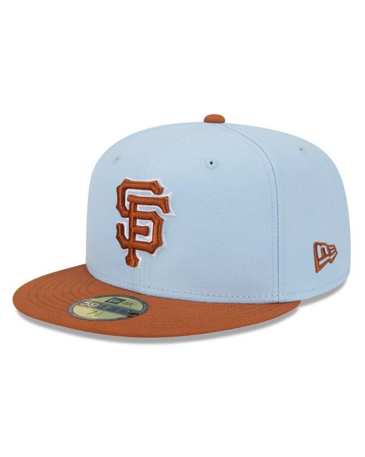 KTZ Blue /brown San Francisco Giants Spring Color Basic Two-tone 59fifty Fitted Hat for men