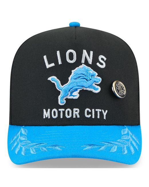 KTZ Black/blue Detroit Lions 2025 Nfl Draft On Stage A-frame 59fifty Fitted Hat for men