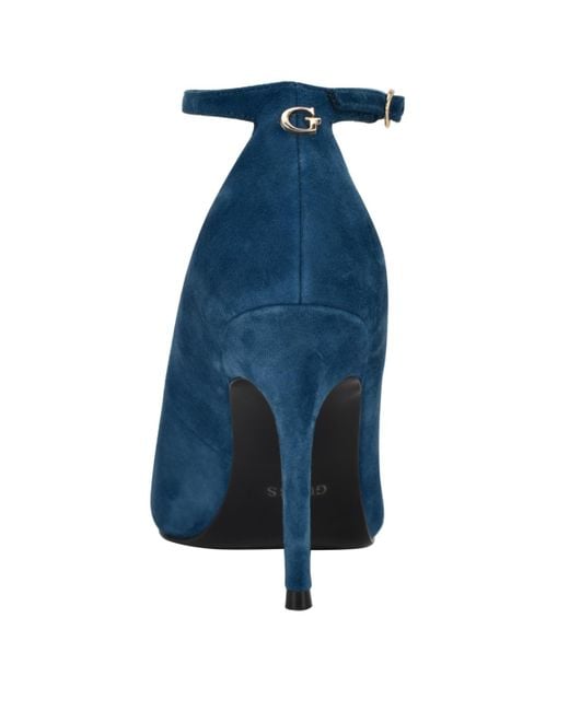 Guess Blue Napril Ankle Strap Stiletto Dress Pumps