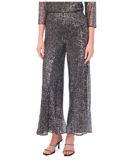 Msk Gray Sequin Pull-on Pants