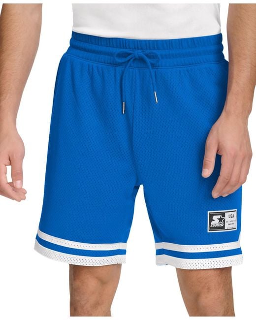 Starter Blue Classic-fit 8" Mesh Basketball Shorts for men