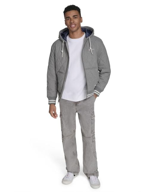 Champion Gray Wool Blend Quilted Jacket for men