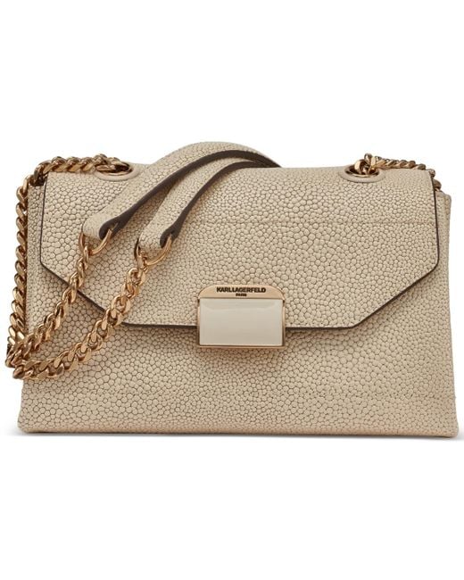 Karl Lagerfeld Natural Liana Small Leather Shoulder Bag