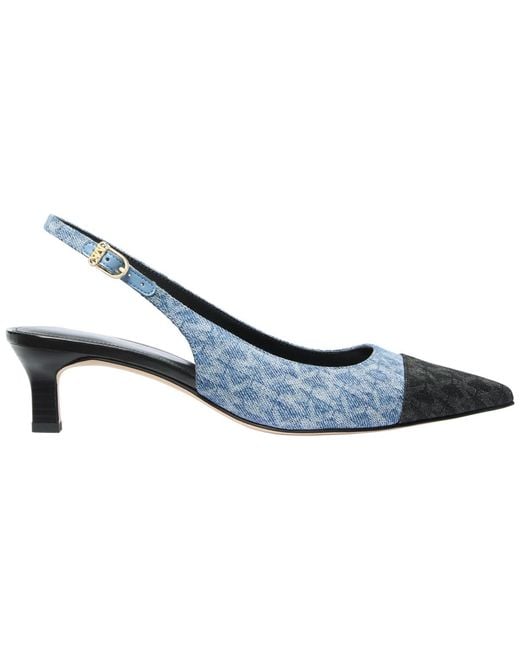 Michael Kors Blue Pointed Toe Cap Slingback Pumps