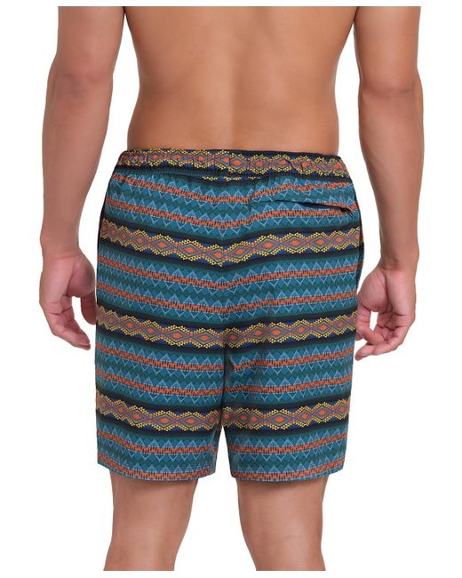 Pendleton Blue Printed 7" Packable Swim Trunk for men