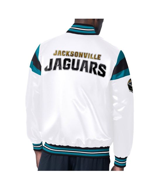 Starter White Jacksonville Jaguars Satin Full-snap Varsity Jacket for men