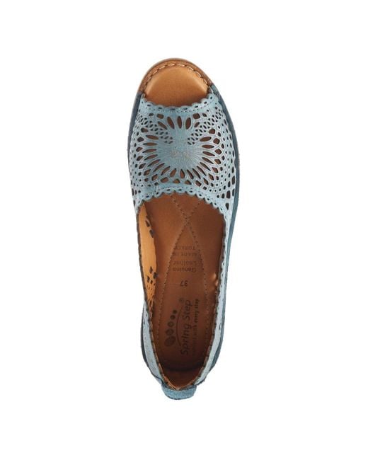 Spring Step Blue Brandal Slip-on Shoe