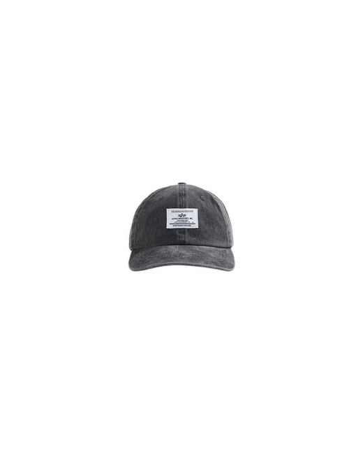 Alpha Industries Black Battlewash Cap for men