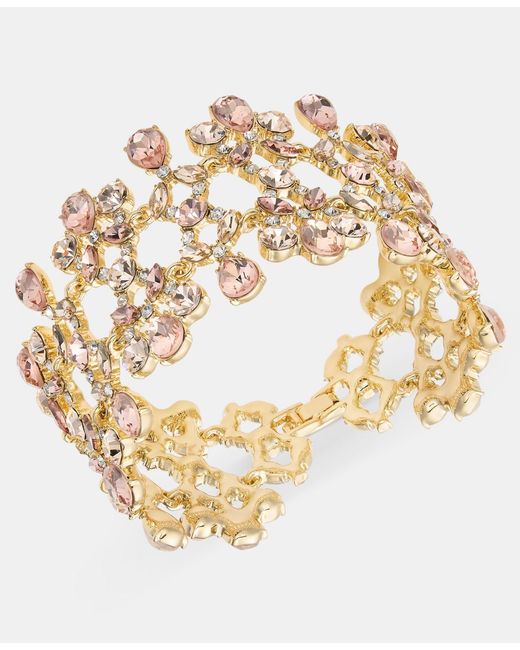 Givenchy Metallic Crystal Cluster Statement Bracelet