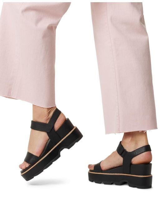 Sorel Green Joanie Iv Y-strap Wedge Sandals