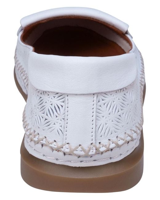 Cools 21 White Ginger Perforated Leather Flats