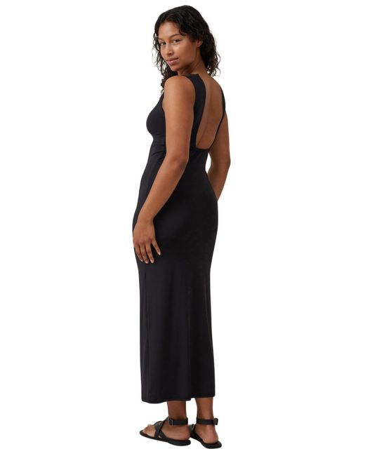 Cotton On Black Low Back Luxe Maxi Dress