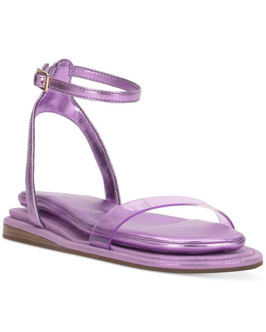 Jessica Simpson Purple Betania Ankle Strap Flat Sandals