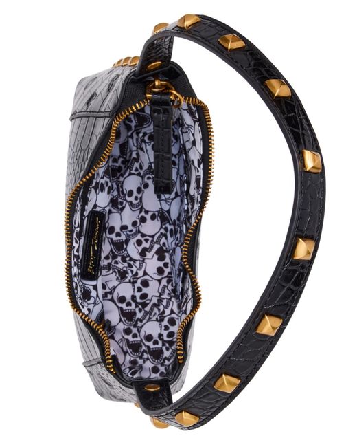 Betsey Johnson Black Headquarters Top Zipper Shoulder Bag