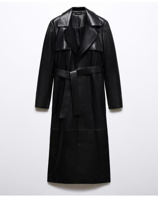 Mango 100 Leather Trench Coat in Black Lyst