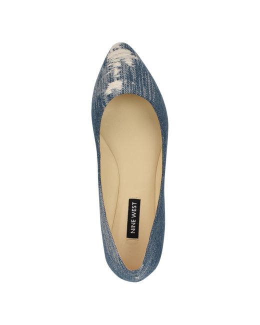 Nine West Blue Speakup Round Toe Slip-on Casual Flats