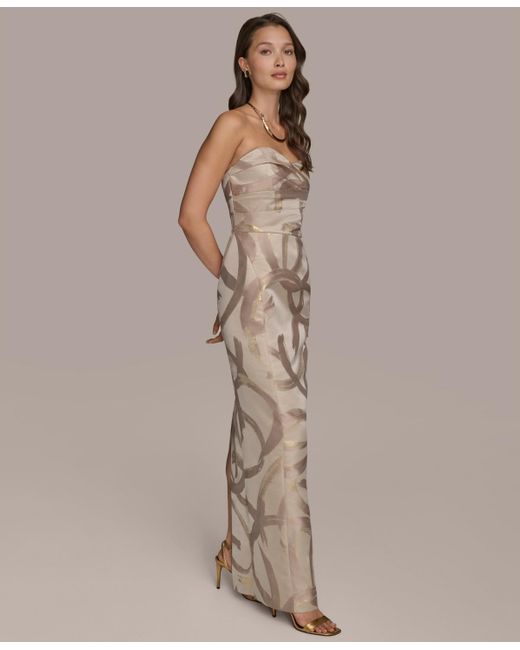 Donna Karan Natural Sweetheart Jacquard Gown