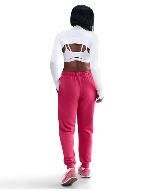 Nike Red Sportswear Club Fleece Mid-rise joggers