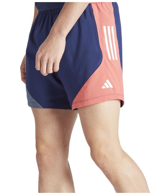 Adidas Blue Own The Run Moisture-wicking Drawstring 7" Shorts for men