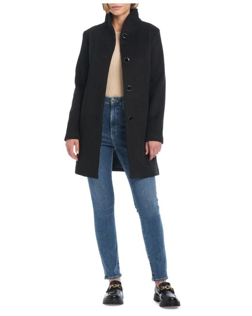 Kate Spade Black Single-breasted Stand-collar Coat