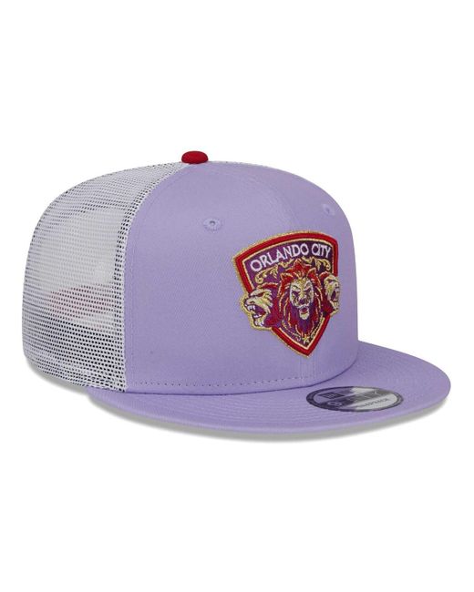 KTZ Purple Orlando City Sc Jersey Hook Trucker 9fifty Snapback Hat for men