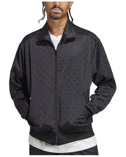 adidas Graphics Allover Monogram Print Track Jacket in Gray for Men Lyst