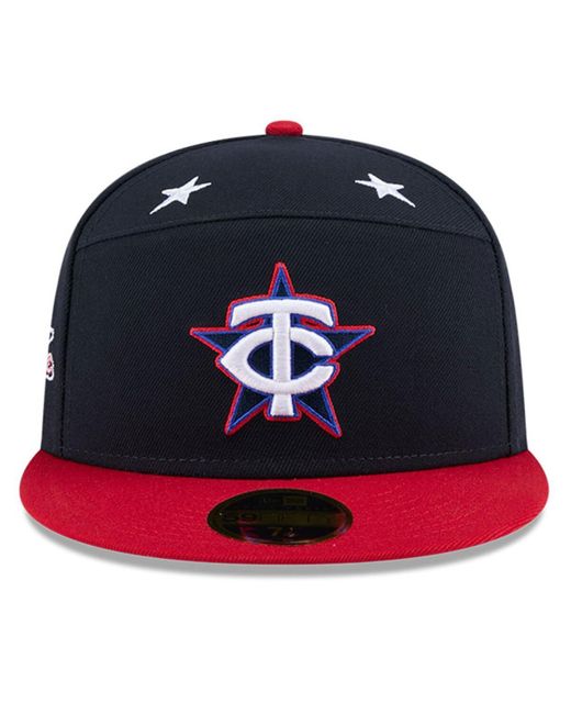 KTZ Blue Navy/red Minnesota Twins 2025 Mlb All-star Game Workout Side Patch 59fifty Fitted Hat for men
