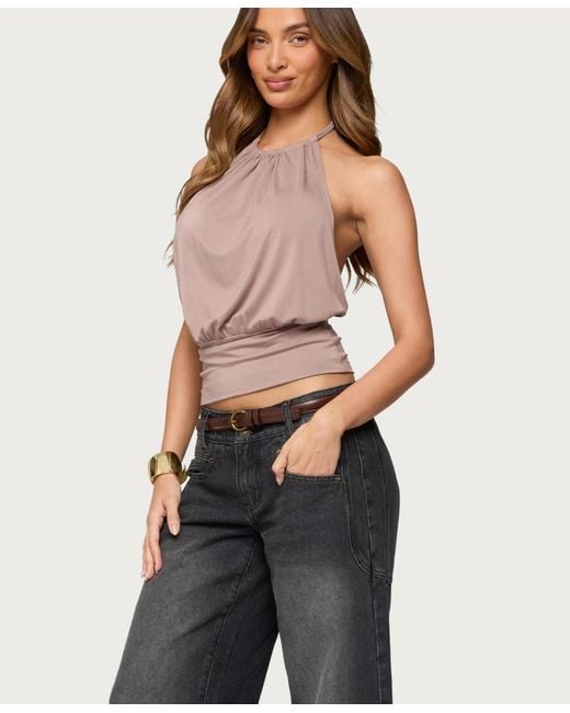 Edikted Gray Donya Backless Halter Top