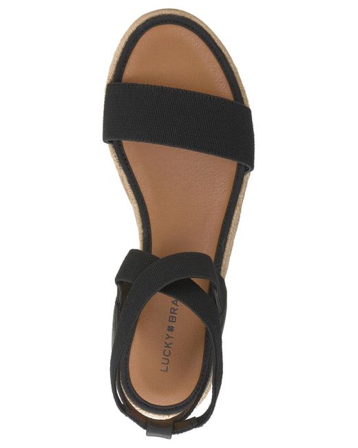 Lucky Brand Black Thimba Espadrille Wedge Sandals