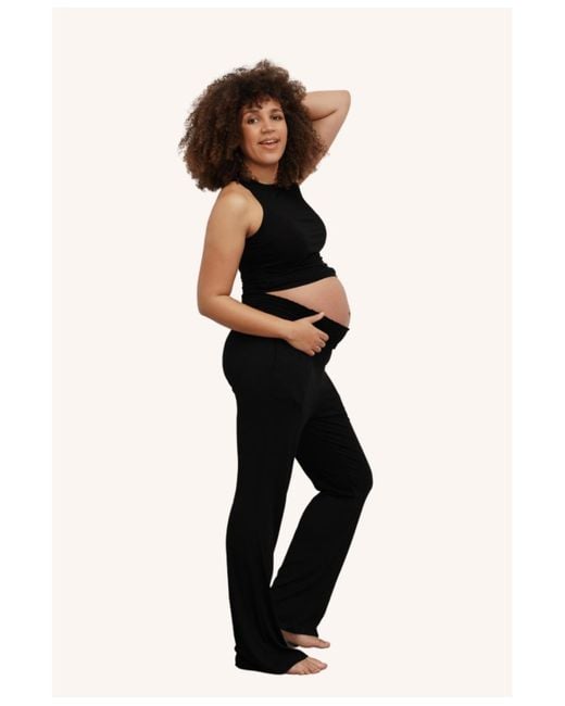 Nom Maternity Black Maternity Super Soft Rib Pant