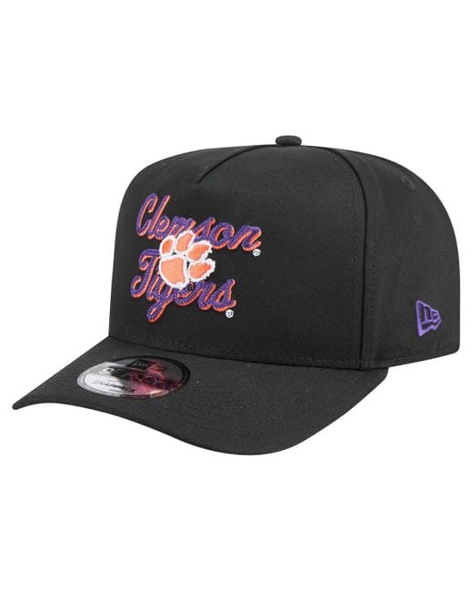 KTZ Gray Clemson Tigers Vintage Chainstitch 9fifty A-frame Snapback Hat for men