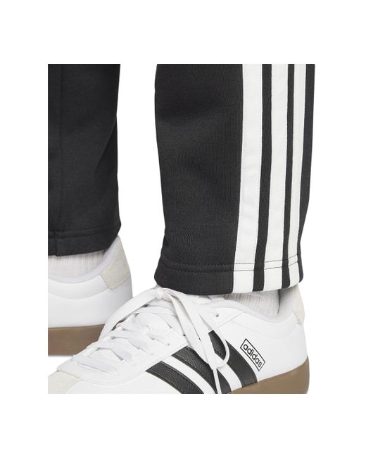 Adidas Black Essentials Regular-fit 3-stripes Track Pants for men