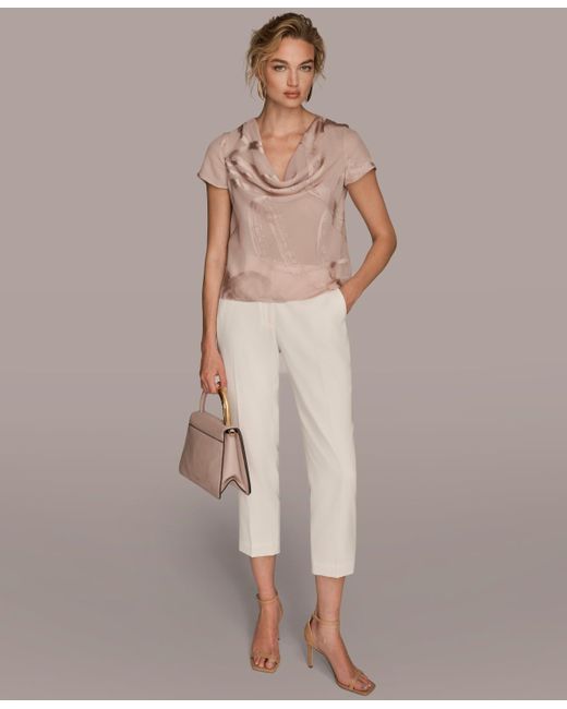 Donna Karan Natural Cowl Neck Top