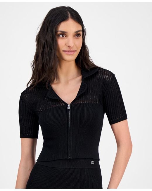 HUGO Black Knit Crop Top