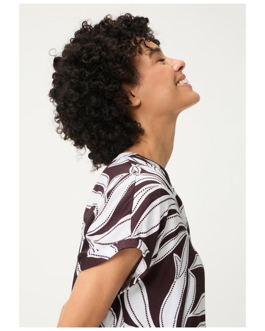 Olsen White Dotted Leaf Blouse